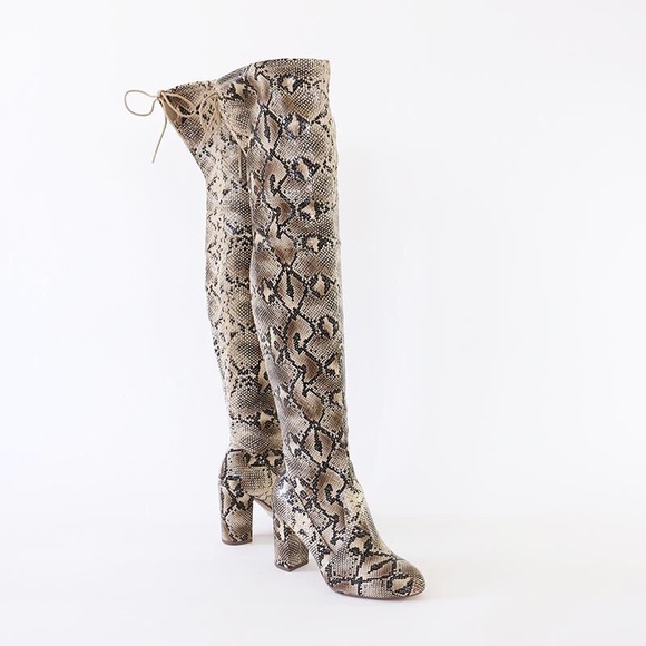 snivy animal print over the knee stretch boots - Picture 2 of 8